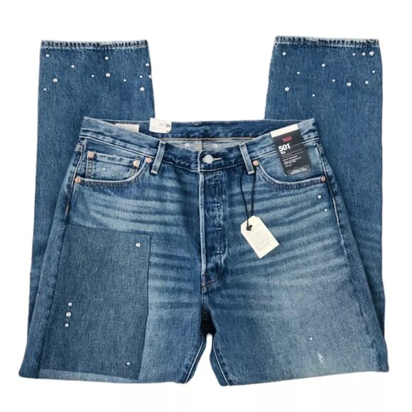 Levi's 501 "54 Original Fit Jeans Distressed & Studded Mens size 36x 32 NWT - Picture 3 of 10